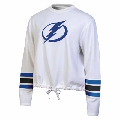 Женская белая флисовая толстовка Tampa Bay Lightning с длинным рукавом