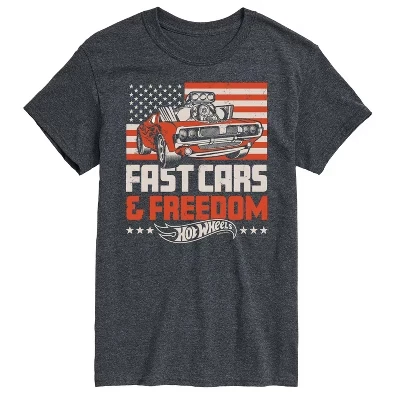 Мужская футболка Rodger Dodger Fast Cars & Freedom Flag с коротким рукавом и графическим принтом 