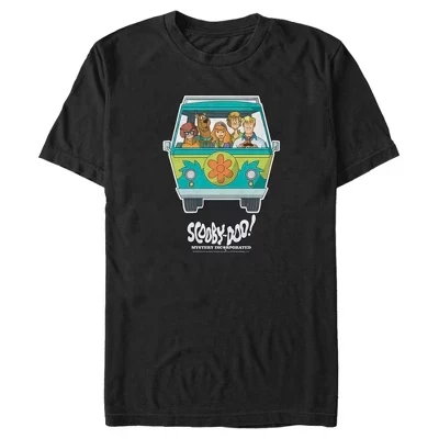 Мужская футболка Scooby Doo Mystery Machine спереди черного цвета