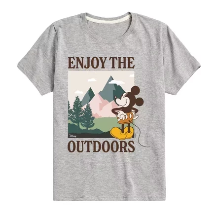 Enjoy The Outdoors Mickey Short Sleeve Graphic T-Shirt athletic heather