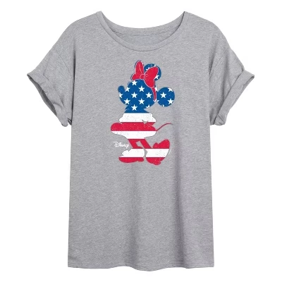Женская футболка Americana Oversize с графическим рисунком heather grey