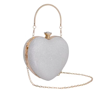 Женский клатч INSPIRE CHIC Heart Shape со стразами, серебристый