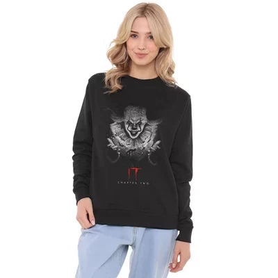 Женская толстовка It Chapter 2 Pennywise In The Dark Crew черного цвета