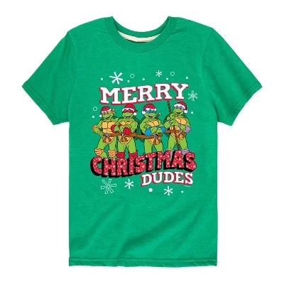 Детская футболка TMNT Merry Christmas Dude, зелёная