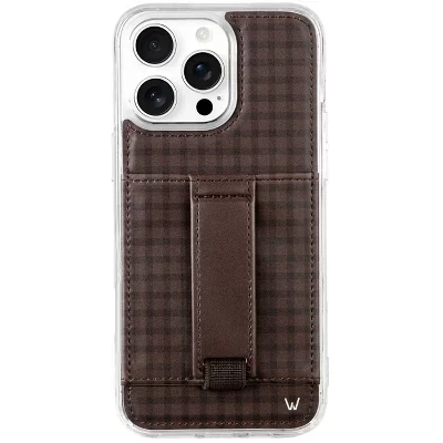 Чехлы Чехол для телефона iPhone 16 Plus с бумажником и ремешком для пальцев cafe gingham