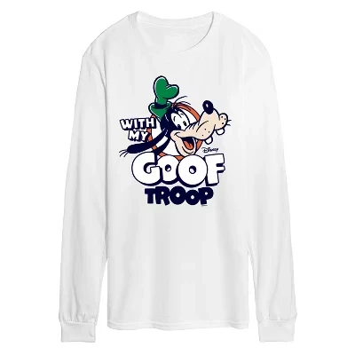 Мужская футболка My Goof Troop с длинным рукавом и рисунком, белая
