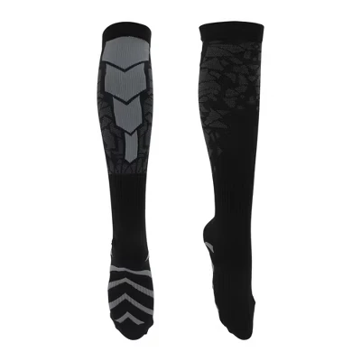 Cycling Athletic Socks Anti Slip Sweat Absorb Anti Friction Outdoor Foot Line Stripes 1 Pair black, dark gray