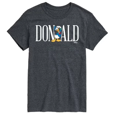 Мужская футболка с коротким рукавом и простым графическим рисунком шрифта Donald heather charcoal