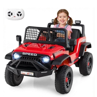 24V Ride On Car with Remote Control Music LED Headlights Spring Suspension for Kids Red/Pink/White/Black red