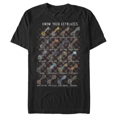 Мужская футболка Kingdom Hearts 2 Know Your Keyblade, черная