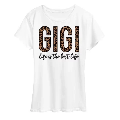 Женская футболка с коротким рукавом и рисунком Gigi Life Is The Best Life, белая