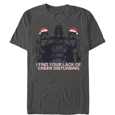 Мужская футболка Darth Vader Stormtrooper Holiday Spirit цвета древесного угля