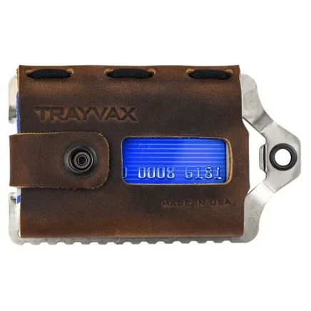 Мужской кошелек Trayvax Element из кожи и стали с RFID