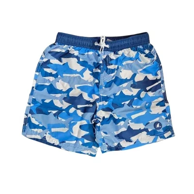 Плавательные шорты для мальчиков Heat Swimwear с принтом на завязках спереди, темно-синий/Белый Sharks blue
