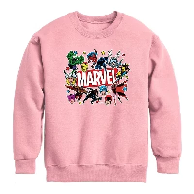 Флисовая толстовка с графическим рисунком Marvel Sticker Collage с длинным рукавом сиреневого цвета