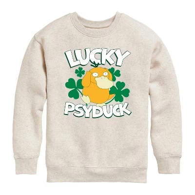 Флисовая толстовка с длинными рукавами и рисунком Psyduck для мальчиков - Pokémon - Lucky из натуральной кожи.