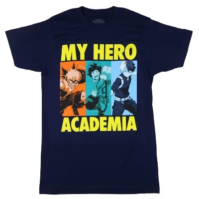 Футболка Seven Times Six мужская Katsuki Izuku Shoto с коротким рукавом и графическим рисунком синего цвета