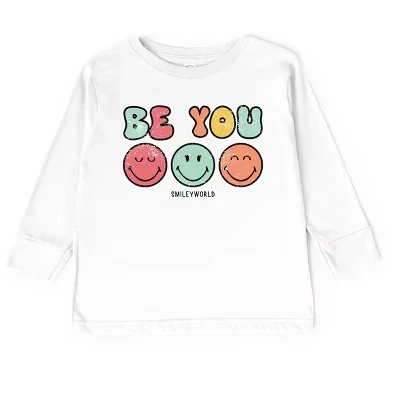 Футболка с длинным рукавом для малышей SmileyWorld Be You Groovy, белая