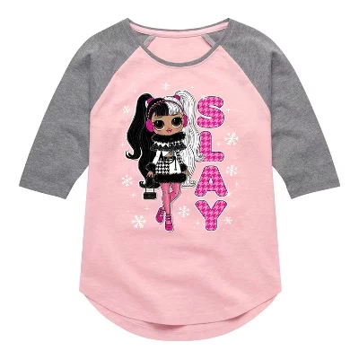 Для девочек - Сюрприз от ЛОЛ! - Футболка для кукол Winter Dolls с регланом и рисунком в виде хвоста, розовая