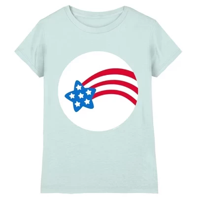 Футболка для девочек Unlock The Magic America Cares Bear Belly светло-голубая