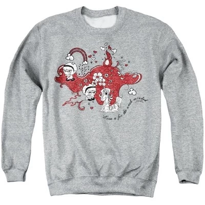 Men's Grim Adventures Of Billy Mandy Love Is For The Weakminded. Crewneck Sweatshirt athletic heather