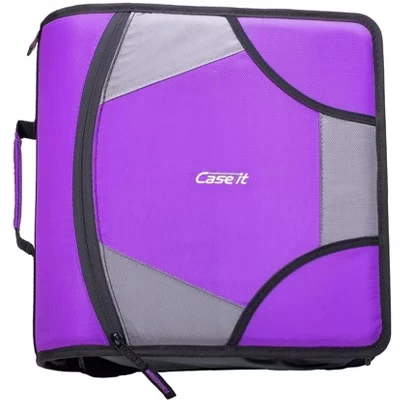 Папка-регистратор Case It King Sized Zip Tab 4 дюйма, фиолетовая