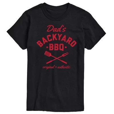 Мужская футболка с коротким рукавом и рисунком Dad's Backyard BBQ, черная
