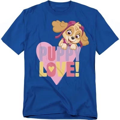 Men's Paw Patrol Valentine's Day Puppy Love With Skye T-Shirt royal