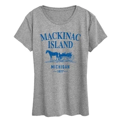 Женская футболка Instant Message Mackinac Island, серый меланж