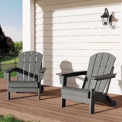 Набор складных стульев Adirondack, Уличные стулья из пластика HDPE вместимостью 380 фунтов