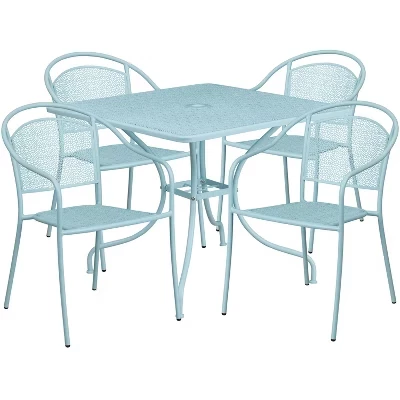 Комплект Flash Furniture Oia: стол и 4 стула, голубой