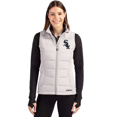 Chicago White Sox Evoke Hybrid Softshell Переработанный женский жилет на молнии из бетона