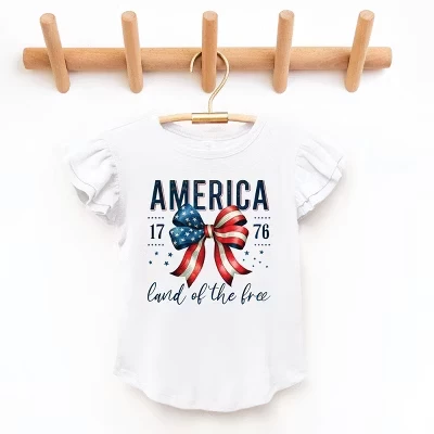 Футболка Coquette America Land Of The Free с развевающимися рукавами белого цвета