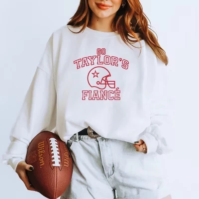 Go Taylor's Fiance Varsity - Женская толстовка белого цвета
