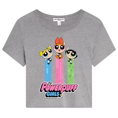 Женский укороченный топ Powerpuff Girls The Girls Fly Dylan с коротким рукавом athletic heather