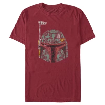Мужская футболка Star Wars с принтом Boba Fett, кардинал