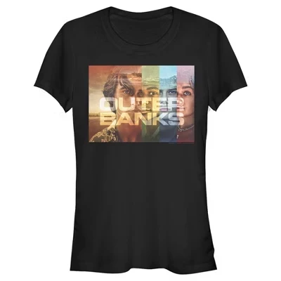 Футболка с плакатом Juniors Womens Outer Banks Faces черная