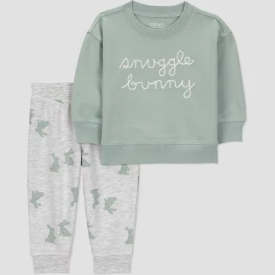  Комплект из свитшота Snuggle Bunny и штанов для бега трусцой ® для маленьких мальчиков из 2 предметов - Зеленый