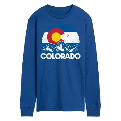 Мужской лонгслив Instant Message Retro Colorado Flag, синий