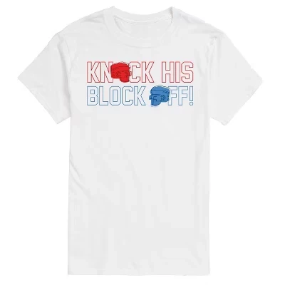 Мужская футболка с коротким рукавом Knock His Block Off, белая с графическим рисунком