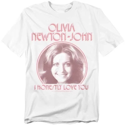 Мужская футболка Olivia Newtonjohn I Honestly Love You белого цвета