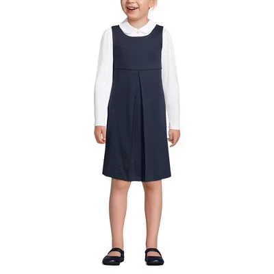 Детское платье Lands End Ponte Pleat, синее