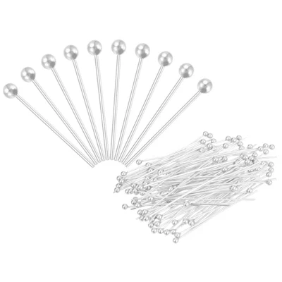 Штифты Unique Bargains латунные с шариком, серебристые, 100 шт