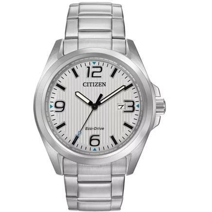 Мужские спортивные повседневные часы Garrison от Eco-Drive, серебристый браслет из нержавеющей стали, 3 стрелки, День / дата