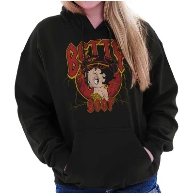 Толстовка Betty Boop с леопардовым принтом Cutie Hoodie Женская лицензионная черная