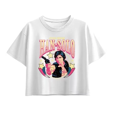 Футболка Han Solo Rock Tee с коротким рукавом и квадратным рисунком, белая