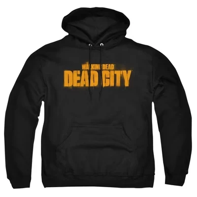 Мужская толстовка с капюшоном The Walking Dead Dead City с полноцветным логотипом The Walking Dead City, черная