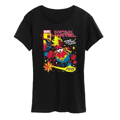 Женская футболка с коротким рукавом Captain Comic и графическим рисунком, черная