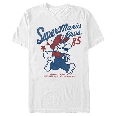 Мужская футболка Super Mario Bros 85 белого цвета