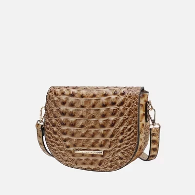 Сумка Amalia Crossbody из веганской кожи с тиснением под крокодила, сумка через плечо от Mia K taupe